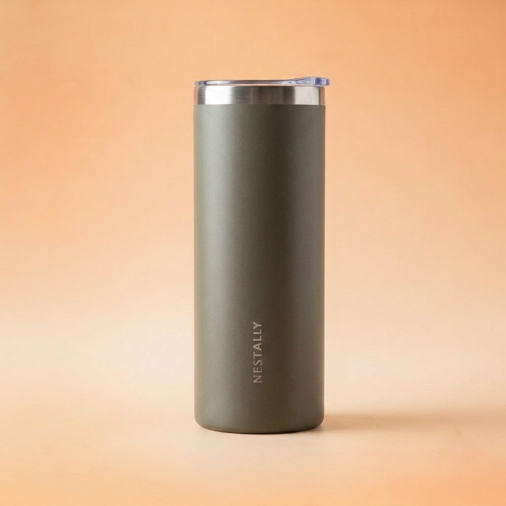 Chic 20oz Stainless Steel Travel Mug with Dual Lids