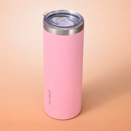 Chic 20oz Stainless Steel Travel Mug with Dual Lids