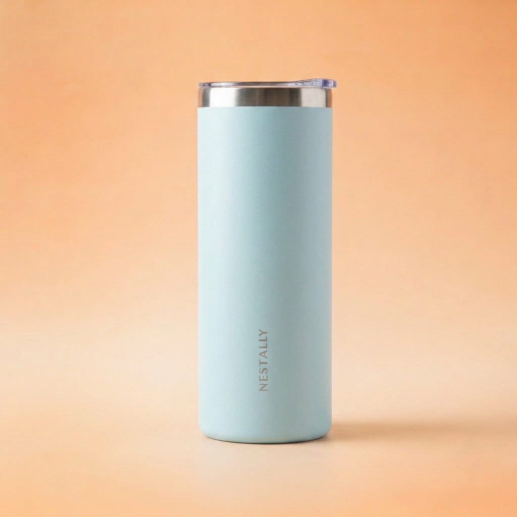 Chic 20oz Stainless Steel Travel Mug with Dual Lids