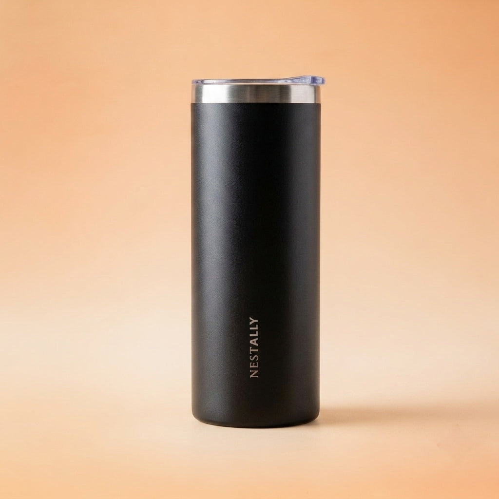 Chic 20oz Stainless Steel Travel Mug with Dual Lids