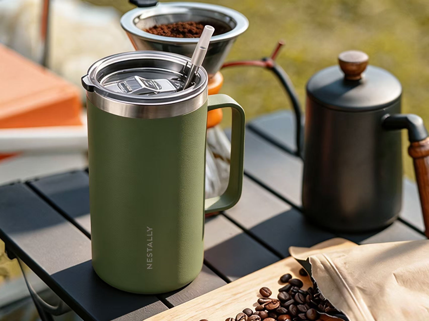 Cozy 20oz Stainless Steel Travel Mug with Handle