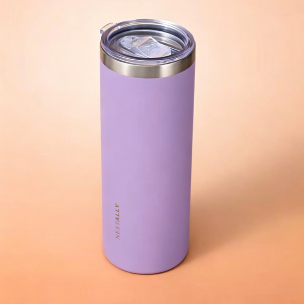 Chic 20oz Stainless Steel Travel Mug with Dual Lids