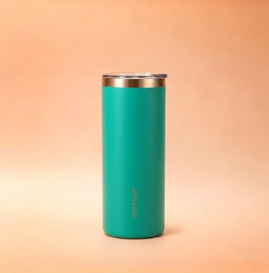 Chic 20oz Stainless Steel Travel Mug with Dual Lids