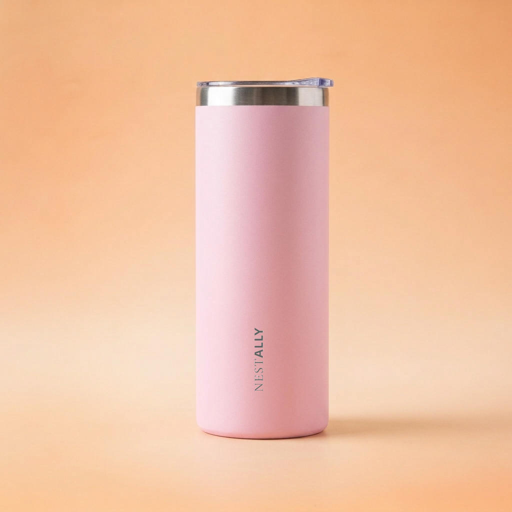 Chic 20oz Stainless Steel Travel Mug with Dual Lids
