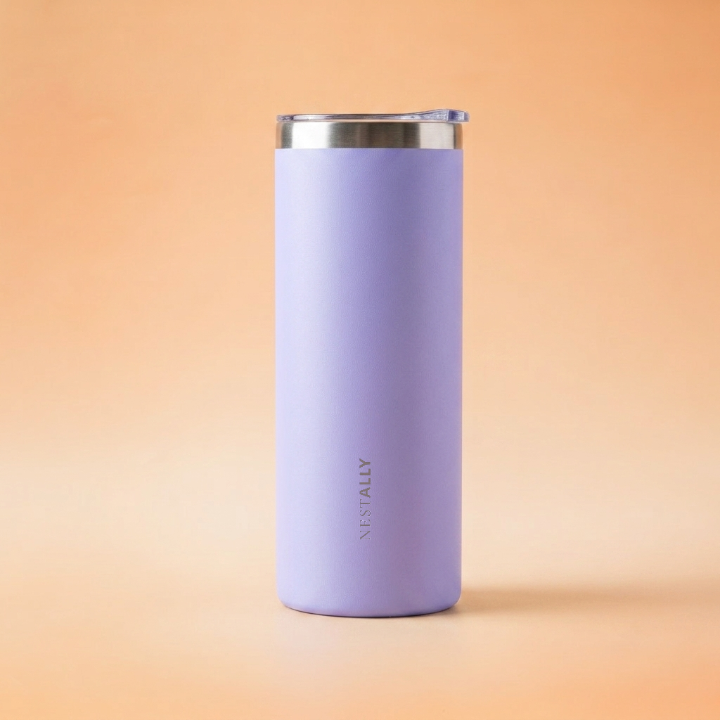 Chic 20oz Stainless Steel Travel Mug with Dual Lids