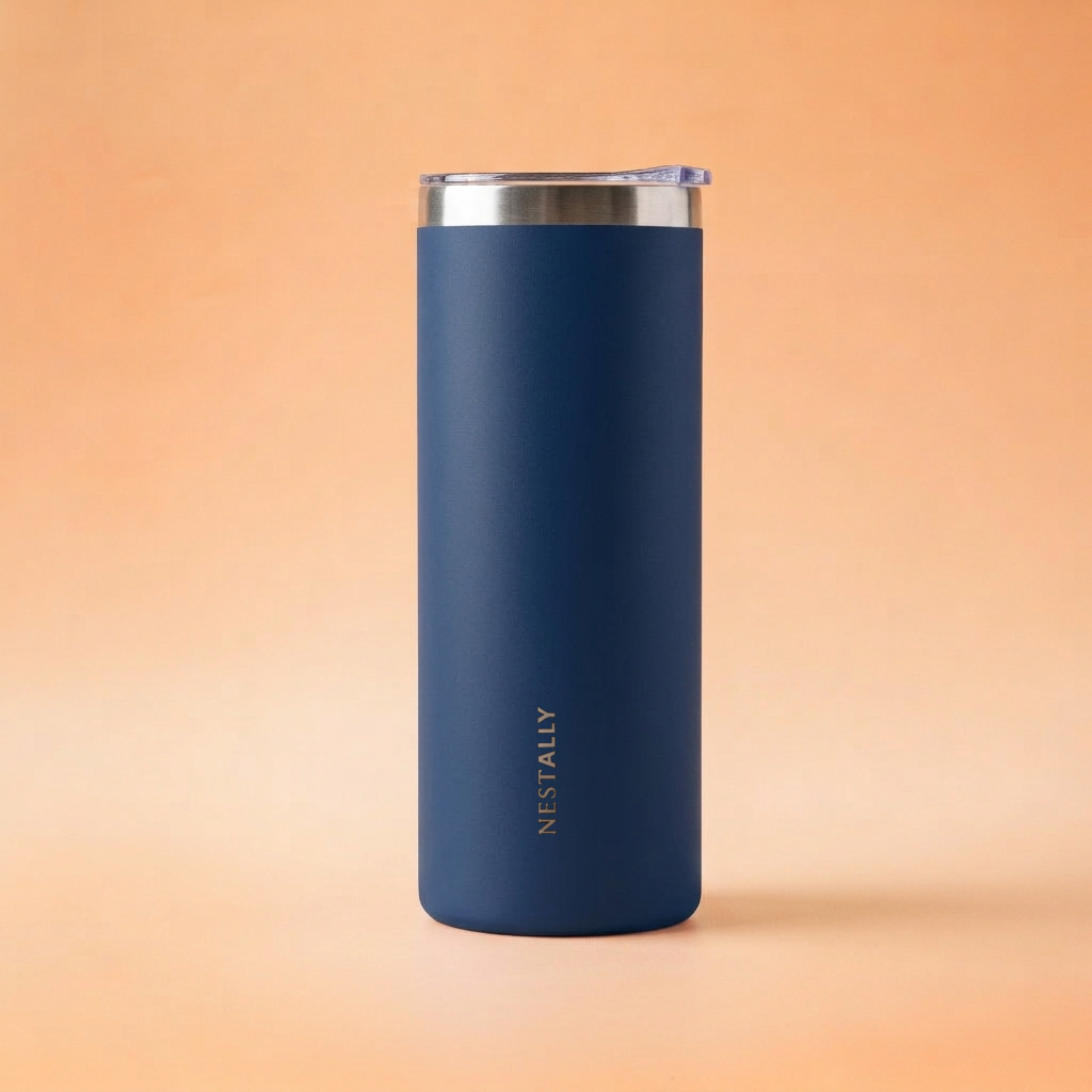 Chic 20oz Stainless Steel Travel Mug with Dual Lids
